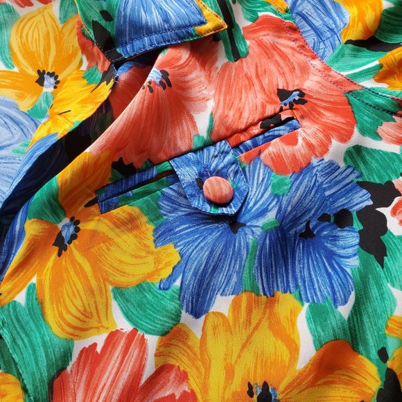 Vintage Women's Small Christie & Jill Floral Hawaiian Shirt - Picture 5 of 6